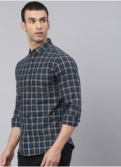 Dennis Lingo Men's Slim Fit Teal Blue Casual Cotton Spread Shirt  - Image 2