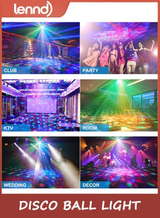 Disco Ball Light,Party Disco Strobe Ocean Star Projector Dj Dance Light Sound Activated with Remote Control Stage Rave for Parties Birthday Wedding KTV Christmas Halloween Dancing Décor - view 4