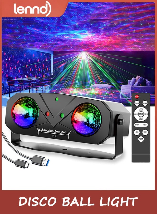 LENND Disco Ball Light,Party Disco Strobe Ocean Star Projector Dj Dance Light Sound Activated with Remote Control Stage Rave for Parties Birthday Wedding KTV Christmas Halloween Dancing Décor - Image 1