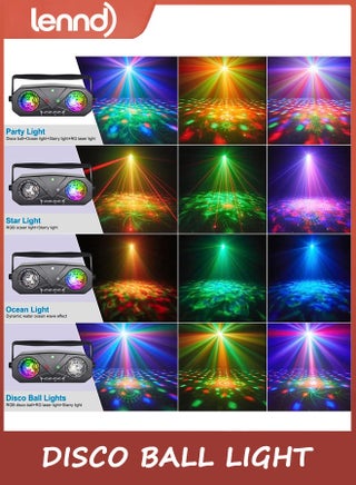 Disco Ball Light,Party Disco Strobe Ocean Star Projector Dj Dance Light Sound Activated with Remote Control Stage Rave for Parties Birthday Wedding KTV Christmas Halloween Dancing Décor - view 3
