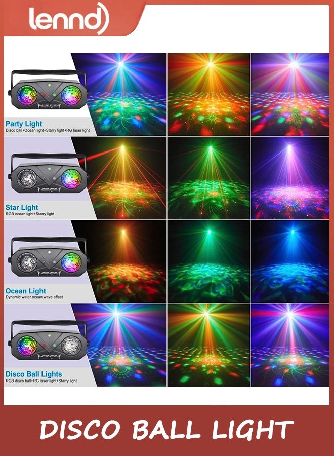 LENND Disco Ball Light,Party Disco Strobe Ocean Star Projector Dj Dance Light Sound Activated with Remote Control Stage Rave for Parties Birthday Wedding KTV Christmas Halloween Dancing Décor - Image 3