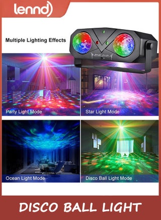 Disco Ball Light,Party Disco Strobe Ocean Star Projector Dj Dance Light Sound Activated with Remote Control Stage Rave for Parties Birthday Wedding KTV Christmas Halloween Dancing Décor - view 2