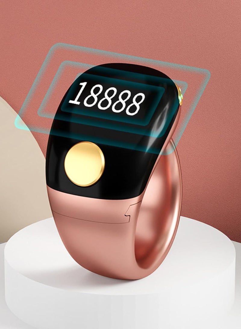 شاشة العرض البلورية LCD القابلة للضبط عداد الحلق الذكي، الحجم (18 ملم 20 ملم 22 ملم)، Type-C قابل لإعادة الشحن، عداد الأصابع القابل للضبط مع وظيفة القفل الذاتي (جلوب). - Image 2