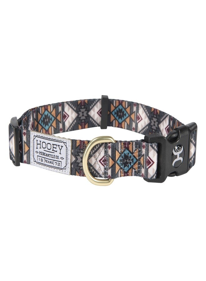 Hooey Nomad Dog Collar, Durable Polyester Webbing Collar with Graphic-Inspired Prints, Beluga Monterey, Large - Image 1