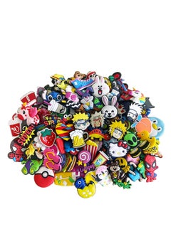 Excefore Shoe Decoration Charms, 100 Pcs Assorted Different Shoe Charm for Crocs Charm for Hole Hole Shoe Buckle Party Favors ​Mini Charm Bracelet Wristband Decoration for Men Women Kid  - Image 1