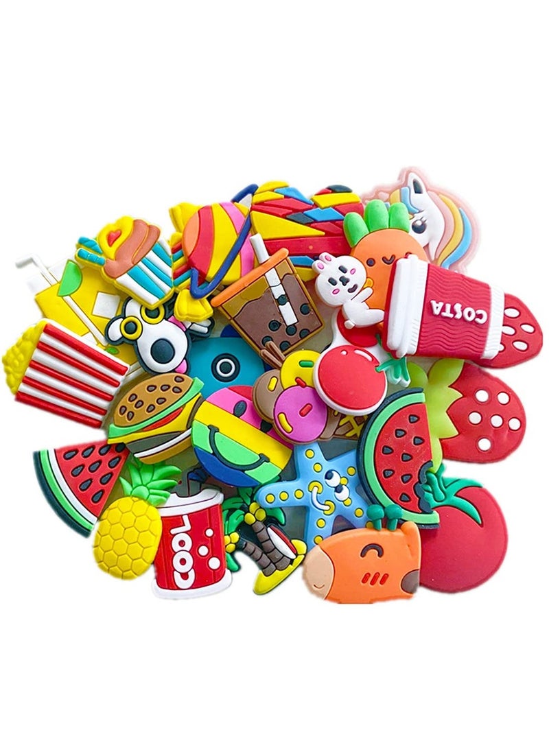 Excefore Shoe Decoration Charms, 100 Pcs Assorted Different Shoe Charm for Crocs Charm for Hole Hole Shoe Buckle Party Favors ​Mini Charm Bracelet Wristband Decoration for Men Women Kid  - Image 3