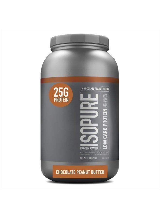Isopure Protein Powder, Low Carb Whey Isolate with Vitamin C & Zinc for Immune Support, 25g Protein, Keto Friendly, Chocolate Peanut Butter, 40 Servings, 3 Pounds (Packaging May Vary) - Image 1