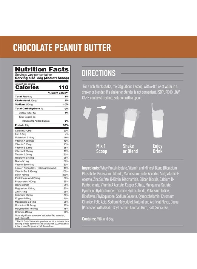 Isopure Protein Powder, Low Carb Whey Isolate with Vitamin C & Zinc for Immune Support, 25g Protein, Keto Friendly, Chocolate Peanut Butter, 40 Servings, 3 Pounds (Packaging May Vary) - Image 3