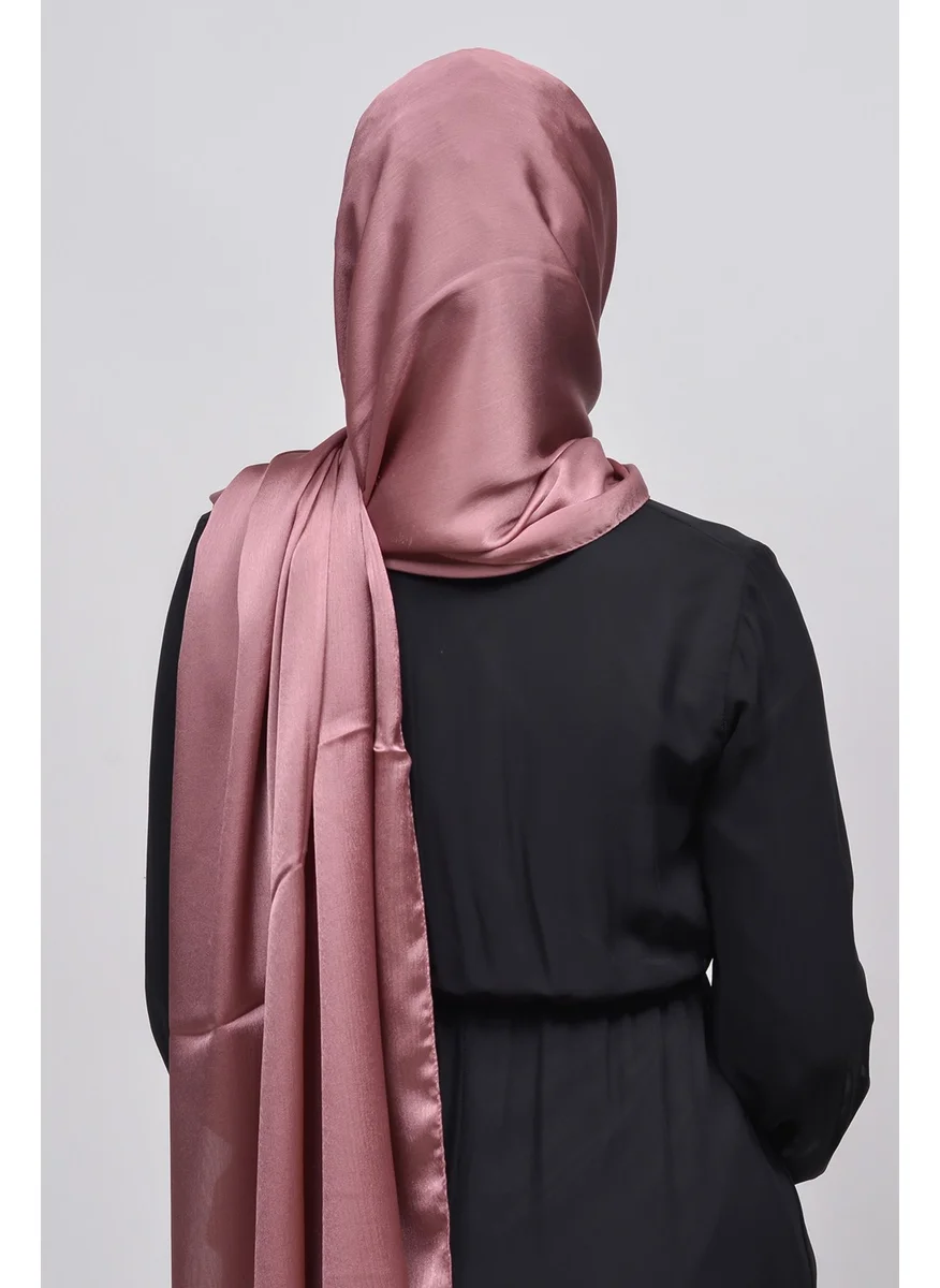 Altobeh Janjan Shiny Satin Textured Hijab Evening Dress Chiffon Shawl-Dark Powder