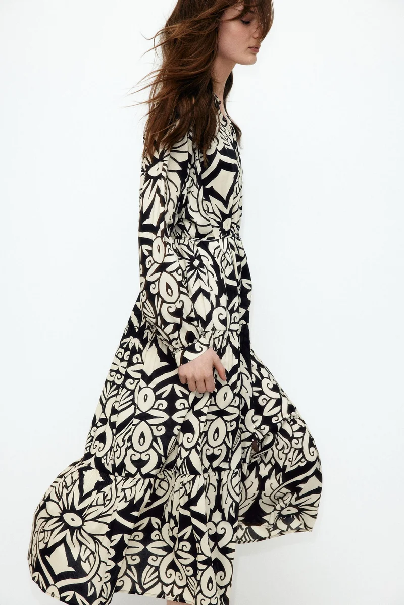 اتش اند ام فستان ماكسي متعدد الطبقات