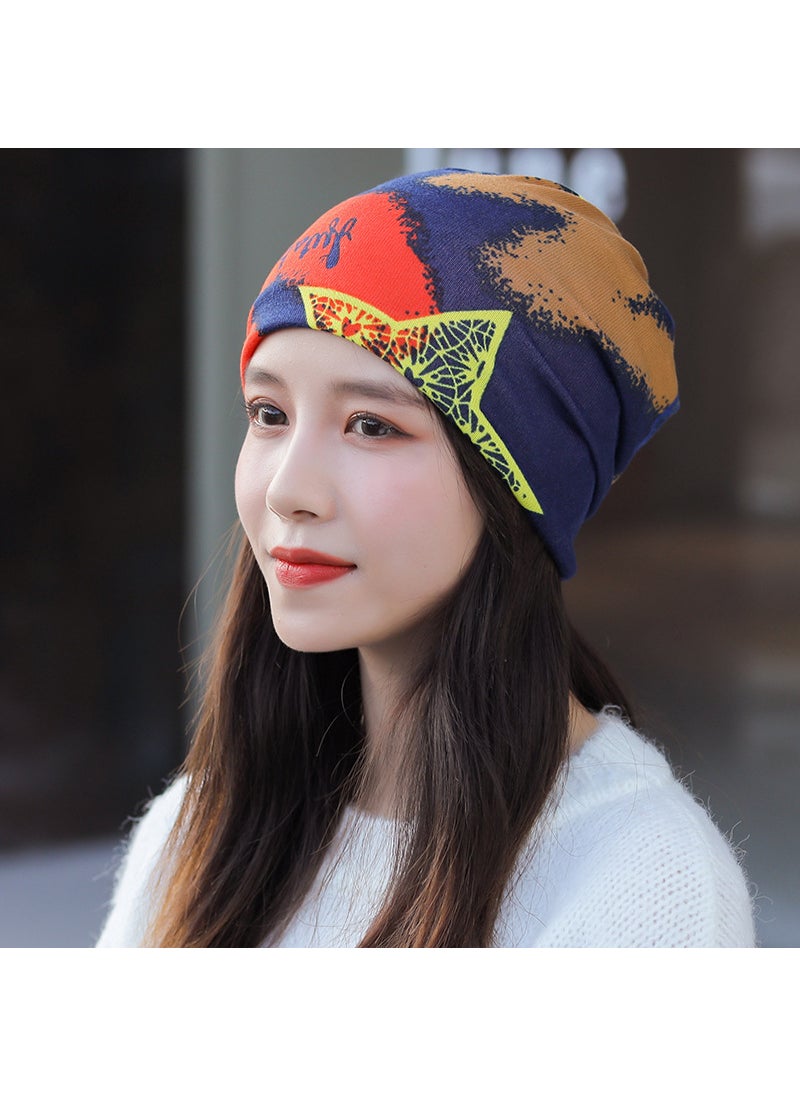 Generic Versatile Autumn Winter Twist Scarf Cap No. 31 big five-pointed star 