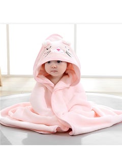 Baby Hooded Bath Towel,Wearable Hooded Towel for Boys Girls,Microfiber Ultra Soft Super Absorbent Baby Towels with Cute Design,Baby Newborn Essentials(Pink)