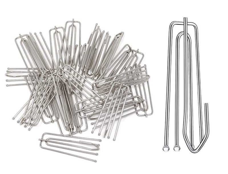Mateda Stainless Steel Curtain Pleater Tape Hooks, 4 Prongs Pinch Pleat Hook ClipTraverse Pleater 4 End Hooks (30Pcs) - Image 1