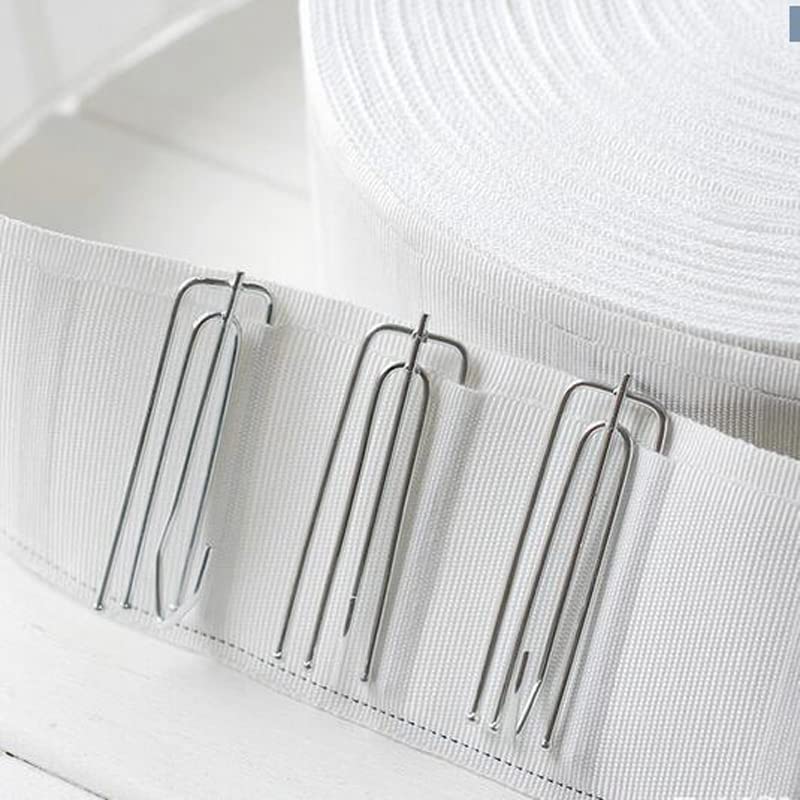 Mateda Stainless Steel Curtain Pleater Tape Hooks, 4 Prongs Pinch Pleat Hook ClipTraverse Pleater 4 End Hooks (30Pcs) - Image 4