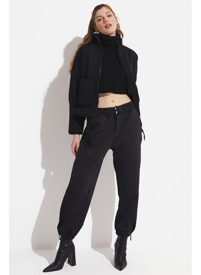 June Self Patterned Jacket Black - Image 5
