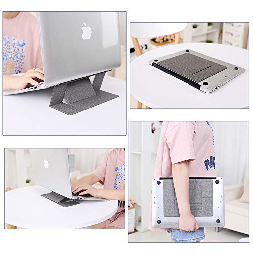STRIFF Laptop Stand, Invisible Lightweight Computer Stand, Portable Foldable Holder Fit ONLY FOR MacBook, Air, Macbook Pro, Ipad and Tablets(Gray) - Image 2
