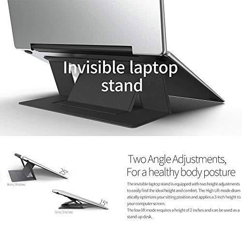 STRIFF Laptop Stand, Invisible Lightweight Computer Stand, Portable Foldable Holder Fit ONLY FOR MacBook, Air, Macbook Pro, Ipad and Tablets(Gray) - Image 4