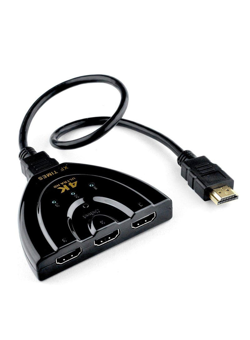 4K HDMI Switch 3-Port with Remote – Supports 1080P HD TV, Compatible with PS4, DVD Players & More  - Image 1