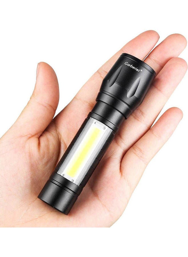 Portable Usb Rechargeable Flashlight -Cob Work Light Pen Torch Lamp Black - Image 2