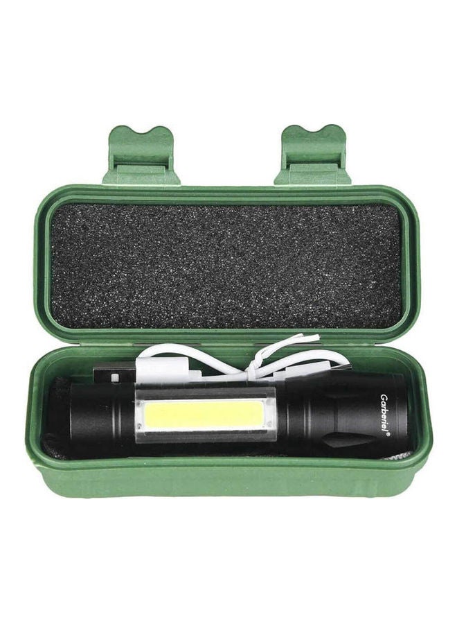 Portable Usb Rechargeable Flashlight -Cob Work Light Pen Torch Lamp Black - Image 1