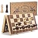 ASNEY Upgraded Magnetic Chess Set 15 Tournament Staunton Wooden Chess Board Game Set with Magnets Crafted Chesspiece ans Storage Slots for Kids Adult Includes Extra Queens - Image 2