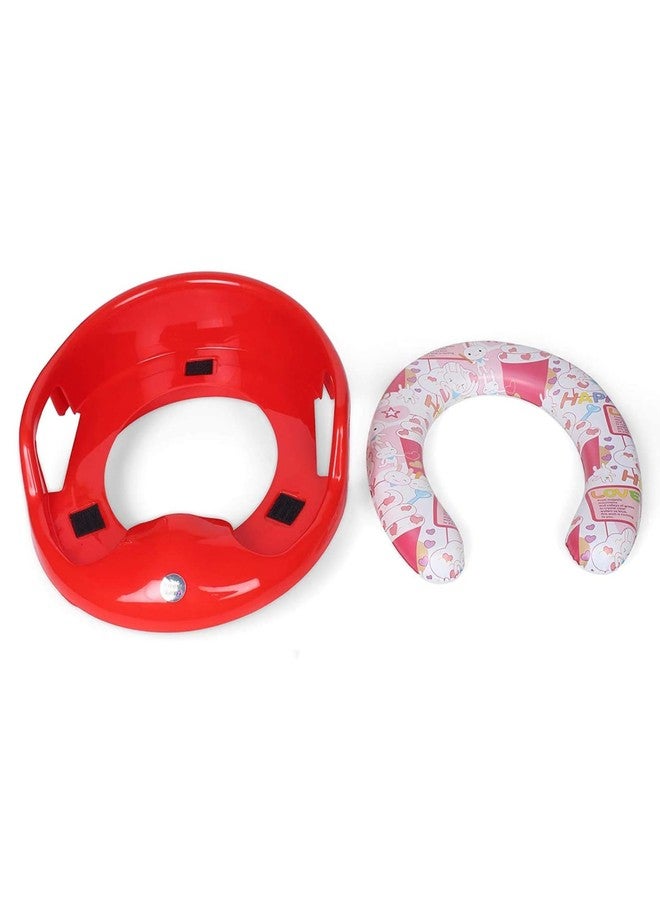 Korbox Toilet Trainer Soft Cushion Baby Potty Seat with Handle and Back Support Toilet Seat for Western Toilet (Red) - Image 3