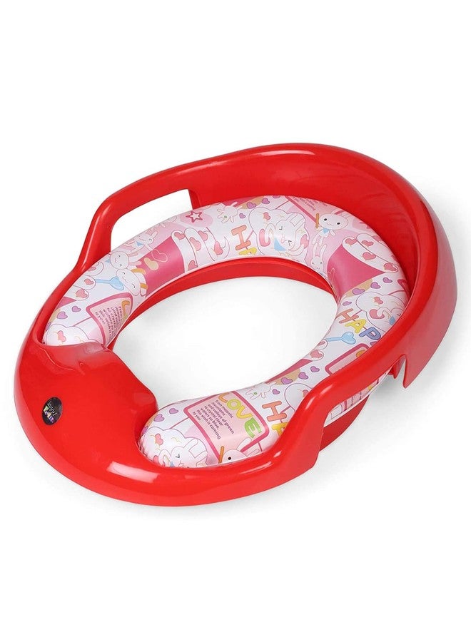 Korbox Toilet Trainer Soft Cushion Baby Potty Seat with Handle and Back Support Toilet Seat for Western Toilet (Red) - Image 2