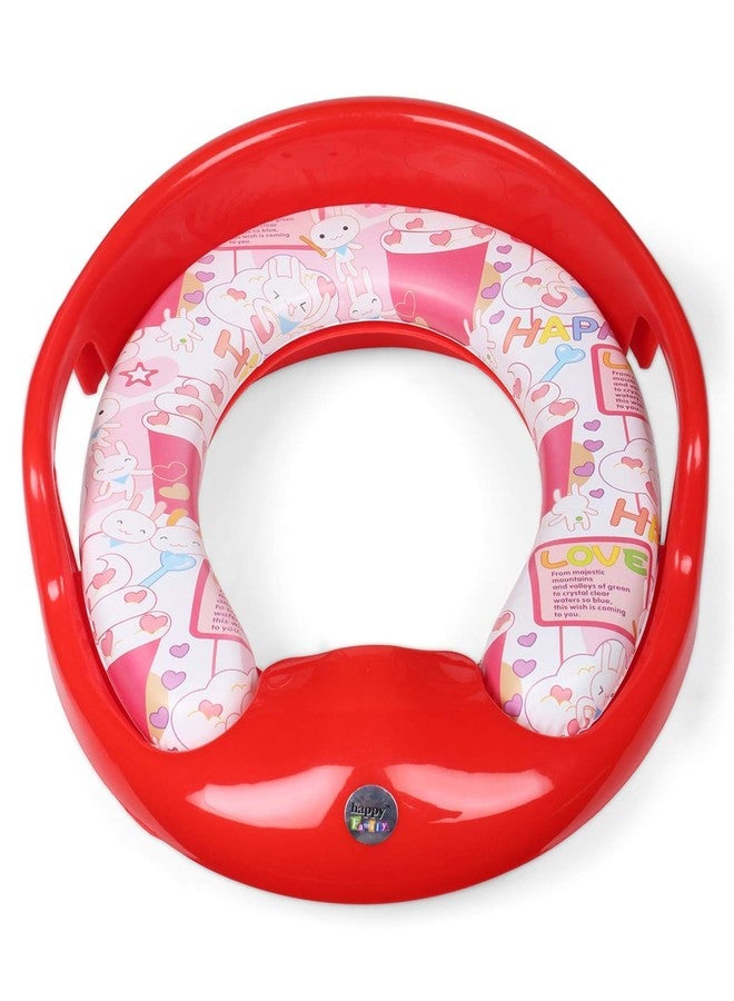Korbox Toilet Trainer Soft Cushion Baby Potty Seat with Handle and Back Support Toilet Seat for Western Toilet (Red) - Image 1