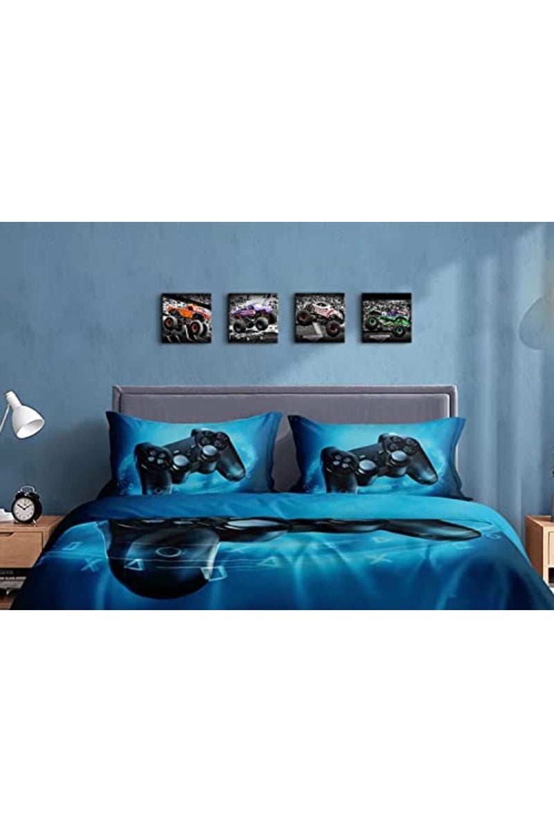 sunfrower Monster Truck Canvas Wall Art Boys Room Decor - Image 4