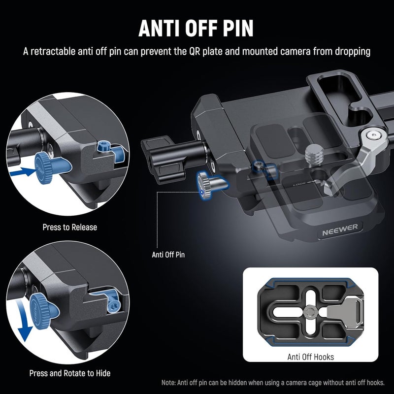 Advanced compact design V Mount Battery Plate with Arca Type Quick Release Plate, Foldable V Lock Mounting Adapter for PS099E, Compatible with Camera Cage Video Rig Accessories DJI RS4 RS3 Gimbal, PS015 PRO Market need oriented construction - Image 4