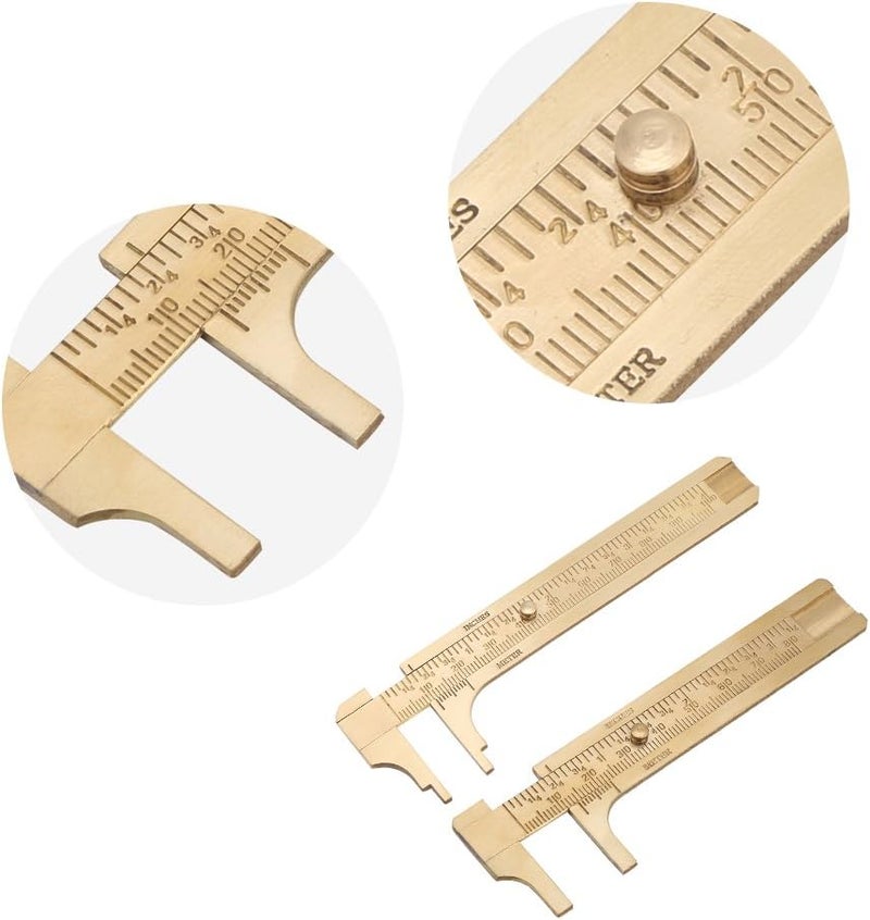 klarako Vernier Caliper - Digital Caliper Precise, 1Pc Brass Sliding Gauge Vernier Caliper Ruler Measuring Tool Double Scales Mm/Inch(80mm) - Image 2