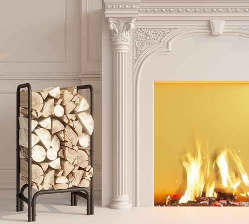 Kingson Firewood Rack Log Holder for Indoor Outdoor Fireplace Black Detachable Firewood Storage Log Storage Holder - Image 2