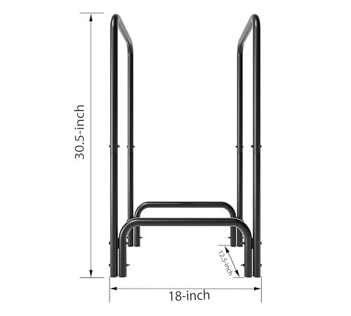 Kingson Firewood Rack Log Holder for Indoor Outdoor Fireplace Black Detachable Firewood Storage Log Storage Holder - Image 4
