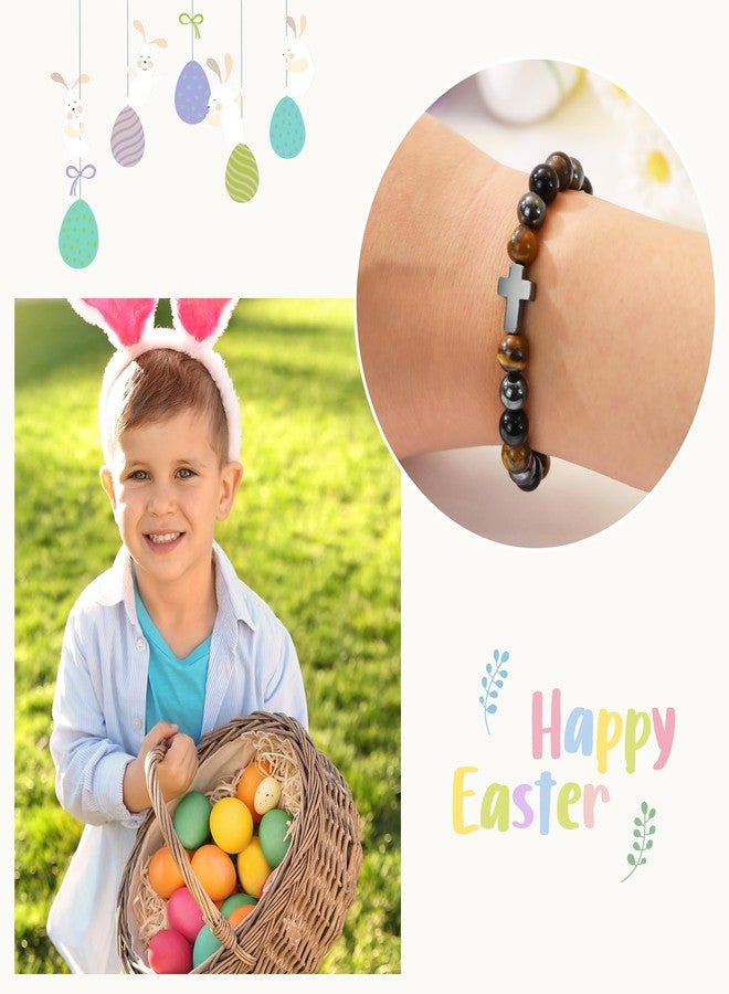 BAYLAY Easter Gifts for Teen Boys Men - Easter Basket Essentials Stuffers Fillers for Teens Boys Cross Bracelet for Boy Religious Christian Gift - Image 2