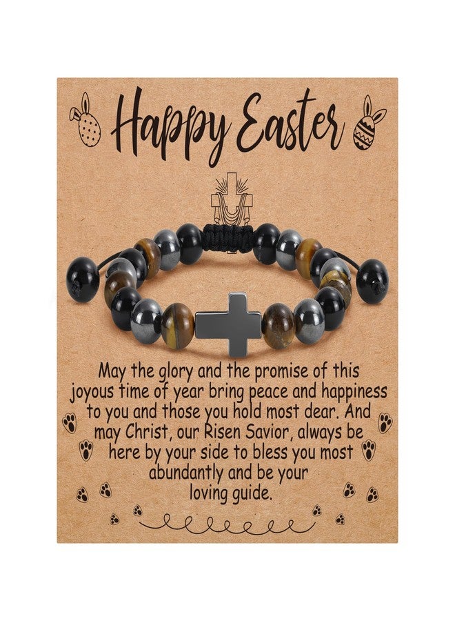 BAYLAY Easter Gifts for Teen Boys Men - Easter Basket Essentials Stuffers Fillers for Teens Boys Cross Bracelet for Boy Religious Christian Gift - Image 1
