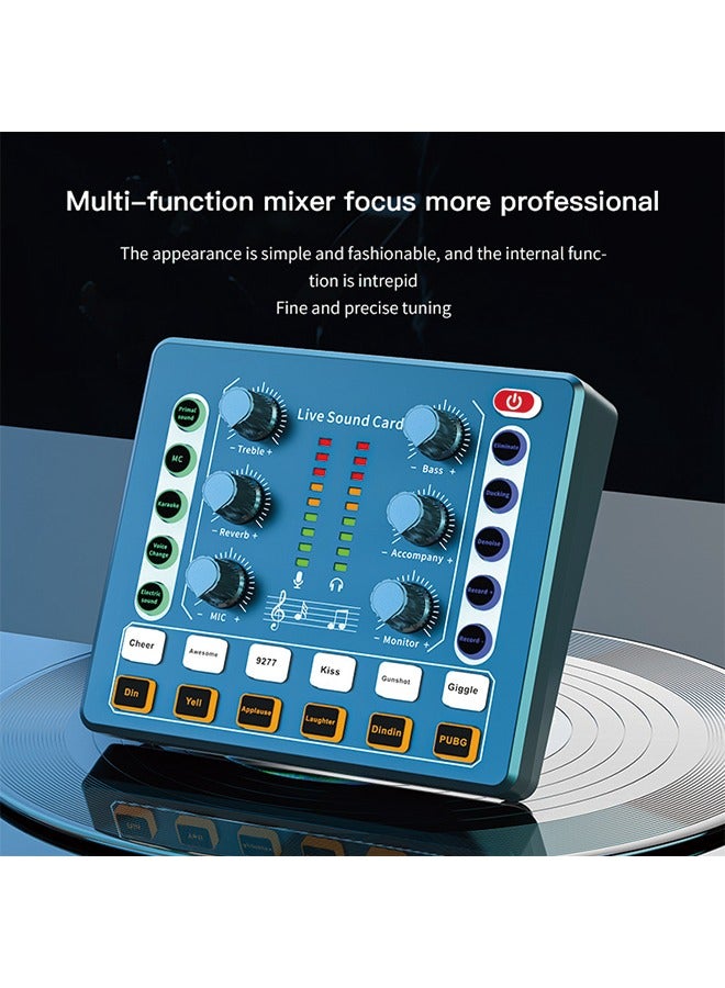 M8 Podcast Live Sound Card, Multiple Sound Effects Voice Changing Mini Sound Mixer Board for Live Streaming Home KTV Singing - Image 3