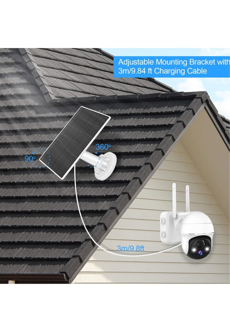 Solar Panel Charger for Security Cameras,5W USB Solar Panel for DC 5V Security Camera,Micro USB & USB-C Port Solar Panel,IP65 Waterproof, 360° Adjustable Mounting