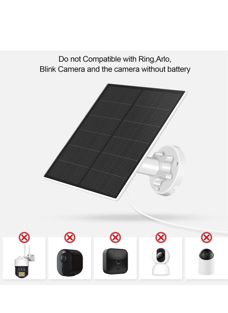 Solar Panel Charger for Security Cameras,5W USB Solar Panel for DC 5V Security Camera,Micro USB & USB-C Port Solar Panel,IP65 Waterproof, 360° Adjustable Mounting