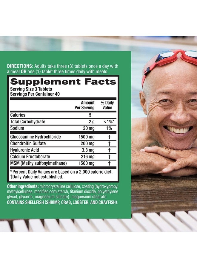 موف فري مكمل غذائي موف فري المتطور لدعم المفاصل، الجلوكوزامين كوندرويتين MSM، يدعم الحركة والراحة والقوة والمرونة والعظام - 120 قرصًا (عبوة من 3 قطع) - Image 3