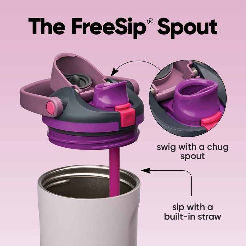 Owala FreeSip Sway Insulated Stainless Steel Water Bottle with Two-Way Spout, Built-In Straw and Bucket Handle, Made for Travel, School, and Sports, 40oz, BPA Free, Leak Proof, Dreamy Field - Image 2