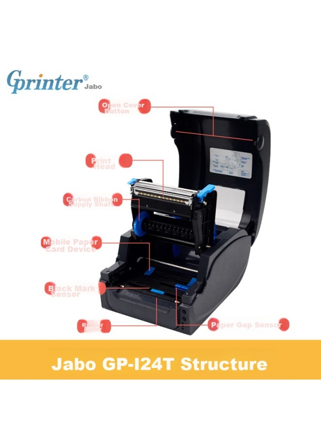 Gprinter Gp-1124t Thermal Transfer Label Printer, Computer Usb/serial/parallel Version, elry Water Marking, Warehouse Logistics Carbon Ribbon Printer - Image 4