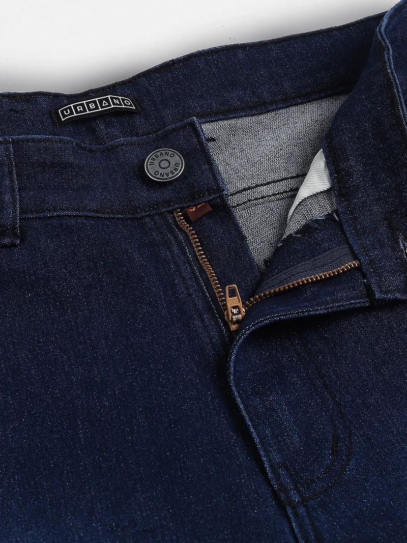 Urbano Fashion  Urbano Fashion Men's Dark Blue Regular Fit Washed Jeans Stretchable for Men | Best Price UAE