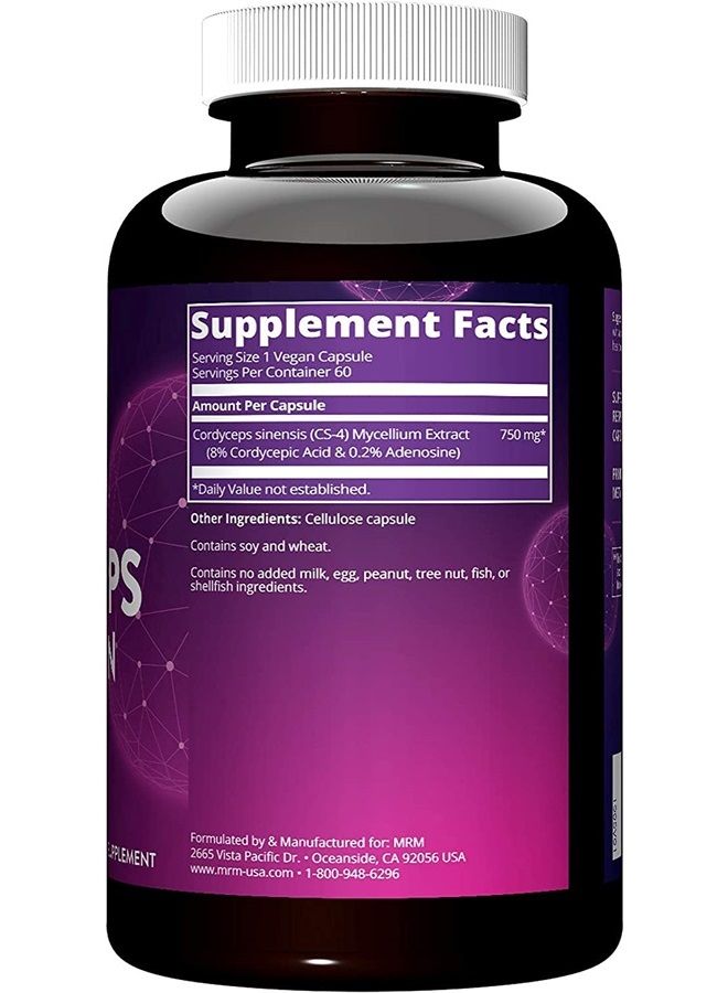 MRM Nutrition Cordyceps | CS-4 Strain | Endurance | Adaptogens | Mushrooms | Energy + Endurance | Vegan | 60 Servings - Image 2