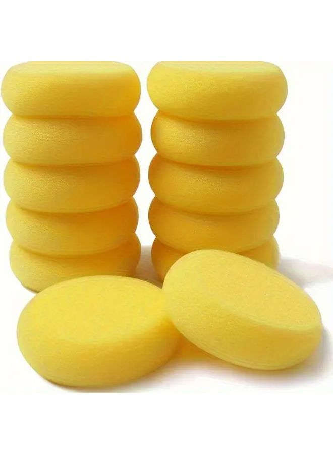 5pcs Yellow Painting Clay Sponge Round Synthetic Artist Sponge for Watercolor Ceramics Handicrafts - Image 1