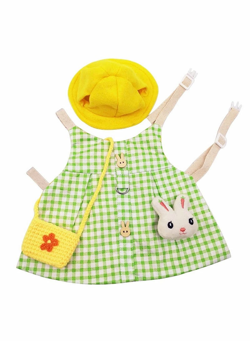 Cute Pet Rabbit Harness Vest and Leash Set with Mini Hat Bag and Adorable Brooch for Stylish Outdoor Adventures - Image 1