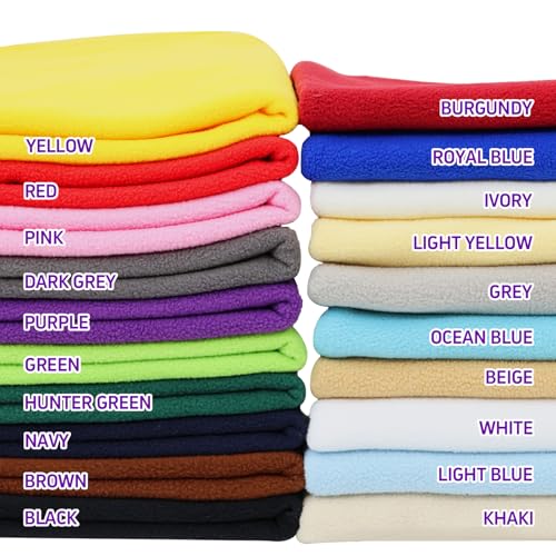 M Mute Touch 20PCS Solid Color Knitted Polar Fleece Fabric | 20''x20'' | Anti Pill Fabric Patchwork Polyester Plush Fleece Cloth for Sewing, Toys, Throw Blankets, PJ Pants, Booties, Eye Mask - Image 3