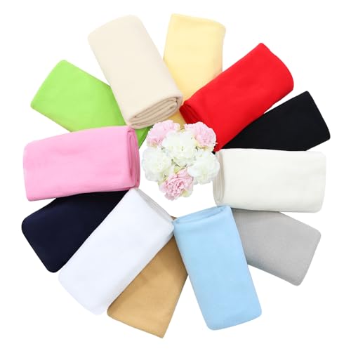 M Mute Touch 20PCS Solid Color Knitted Polar Fleece Fabric | 20''x20'' | Anti Pill Fabric Patchwork Polyester Plush Fleece Cloth for Sewing, Toys, Throw Blankets, PJ Pants, Booties, Eye Mask - Image 5