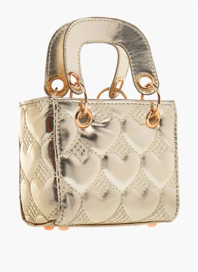 Flora Bella By Shoexpress Girls Quilted Crossbody Bag with Chain Strap and Top Handles Ramadan Collection
