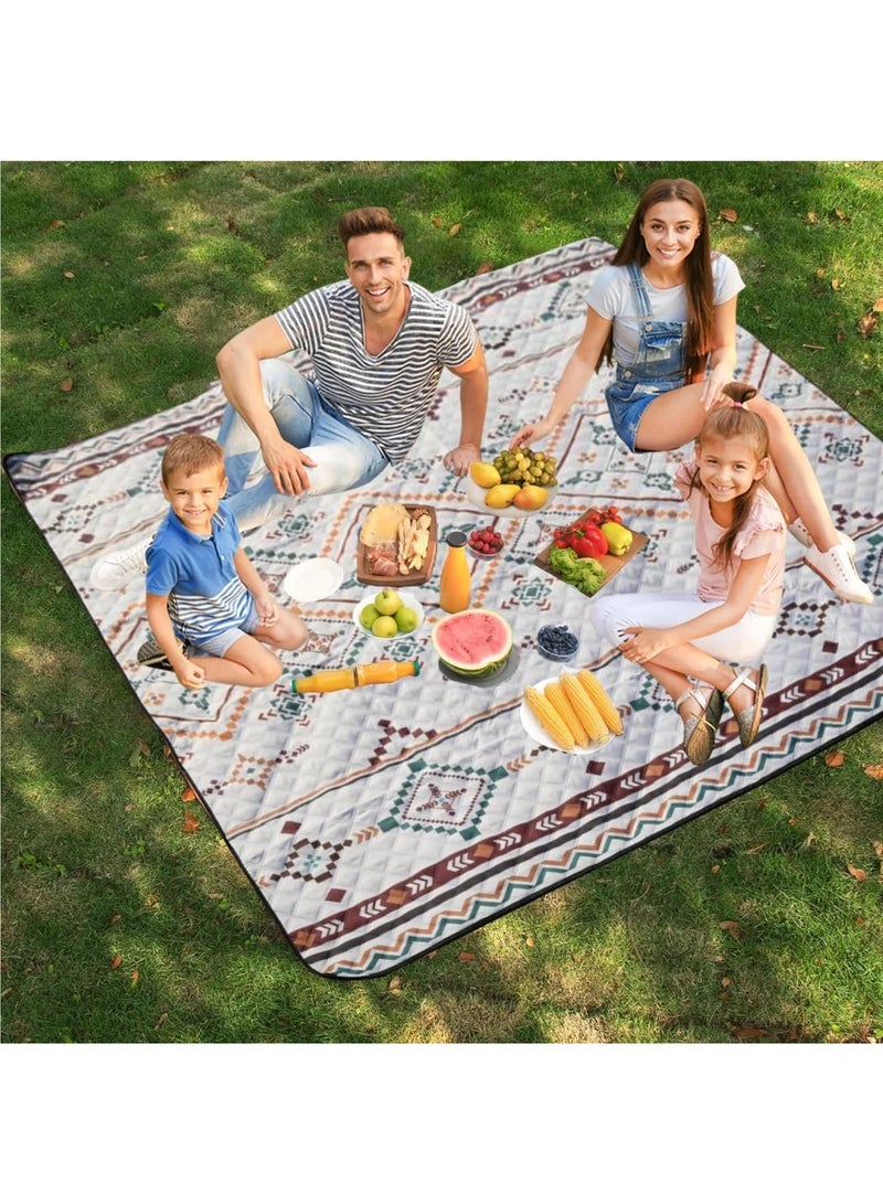 Barakah Picnic Blanket, Large Beach Blanket Outdoor Picnic Mat, Waterproof Foldable Blankets with Carrying Handle for Beach, Camping, Grass Lawn, Hiking, Park, 200x200CM - Image 2
