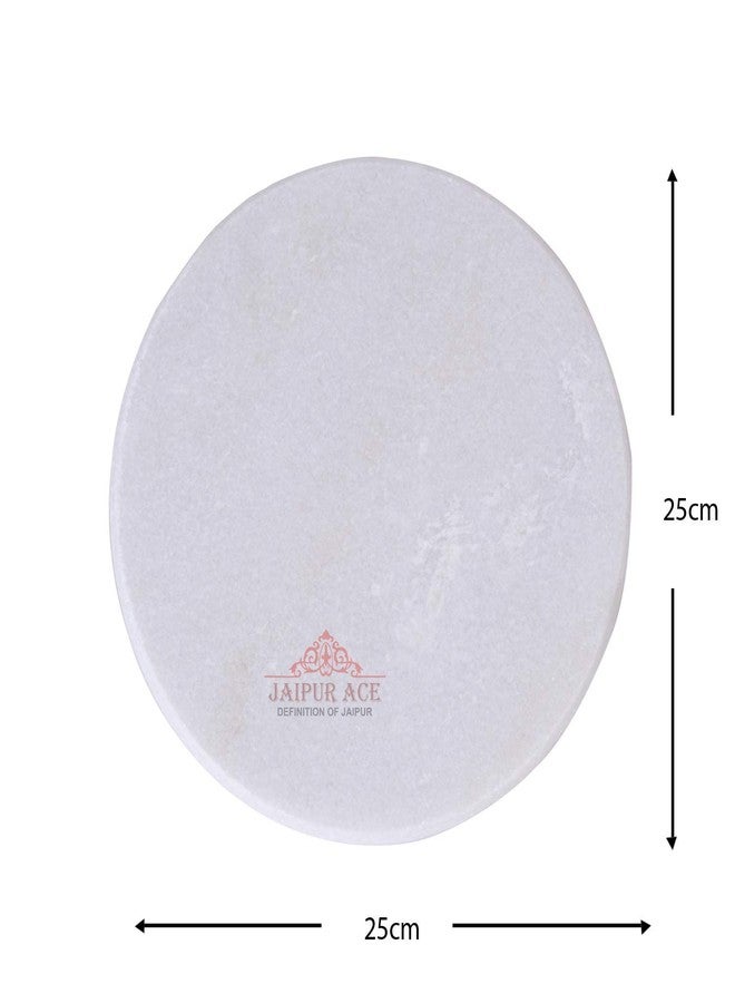 JAIPUR ACE aipur Ace White Marble Chakla Belan Set 10 Inch | Roti Chapati Maker with Wooden Belan | Smooth Rolling Board for Kitchen | Heavy Duty Stone Chakla for Daily Cooking - Image 4